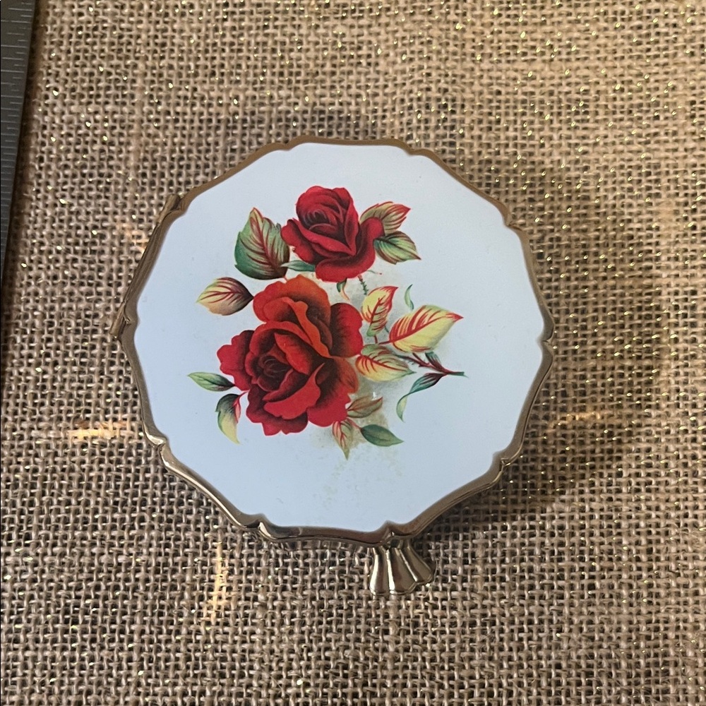 Vintage Rose Powder Dish